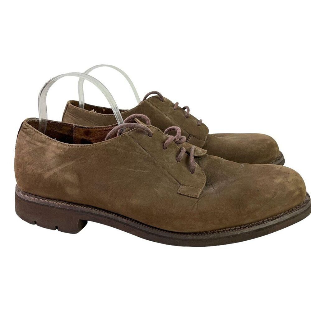 Eddie Bauer Mens Brown Lace UP Oxford Real Leather Casual Shoes Vibram Sole 14